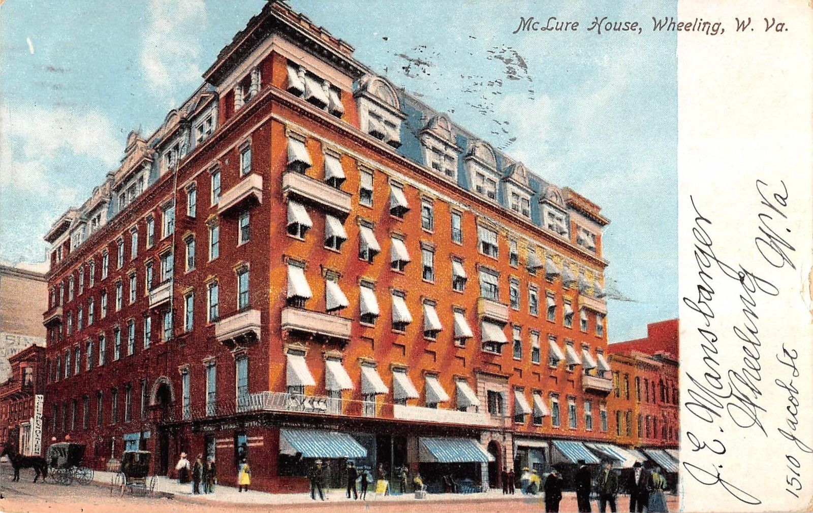 Wheeling West Virginia Street Scene Around McLure House Antique Pc