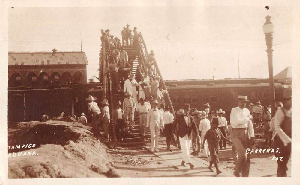 Tampico Mexico Train Station Customs Real Photo Postcard Aa Mary