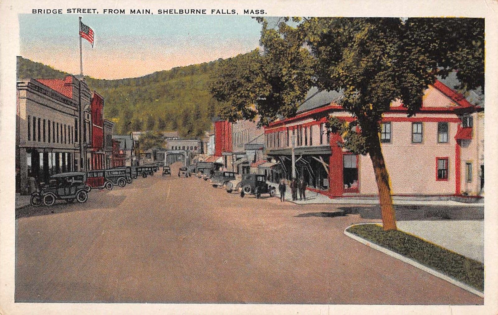 Shelburne Falls Massachusetts Bridge Street Antique Postcard (J36763