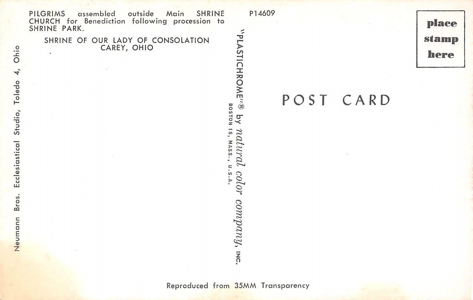 Carey Ohio Shrine Of Our Lady Of Consolation Pilgrims Vintage Postcard ...