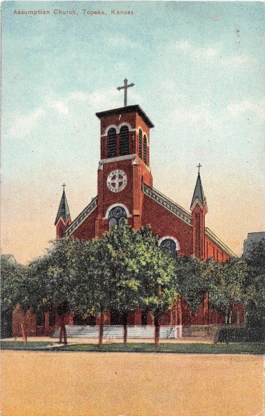 Topeka Kansas Assumption Church Antique Postcard (J20461) - Mary L ...