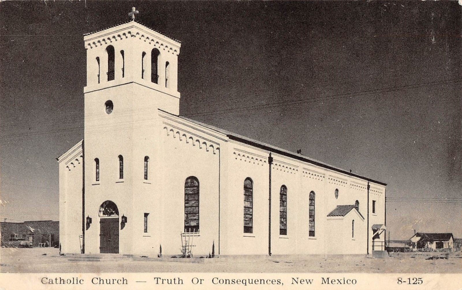 Truth or Consequences New Mexico Catholic Church Antique Postcard