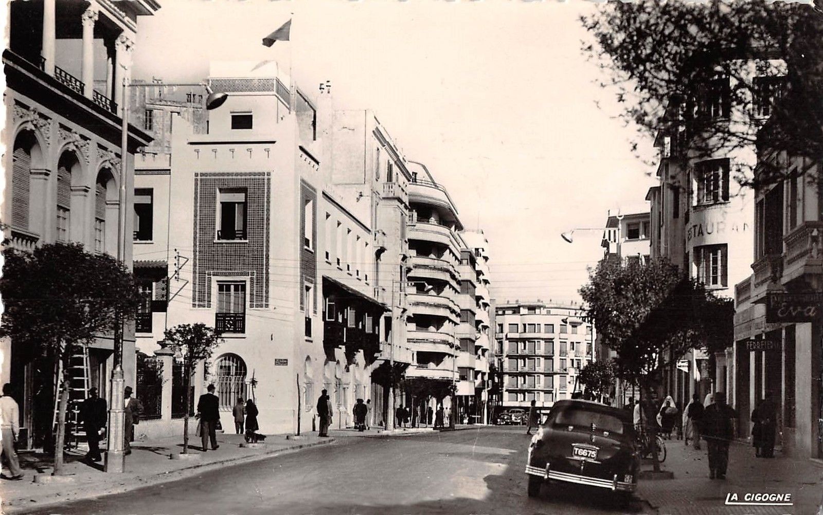 Tanger Morocco Boulevard Pasteur Real Photo Antique Postcard (j21597 