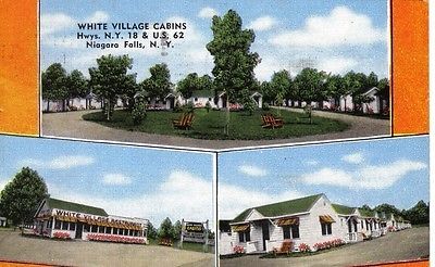 S536 White Village Cabins Niagara Falls Ny Postcard Mary L