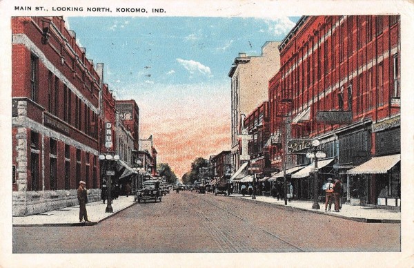 Kokomo Indiana Main Street Looking North Antique Postcard V11886 - Mary