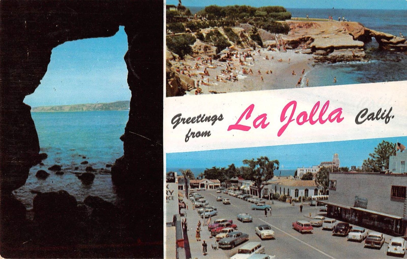 La Jolla California Greetings From scenic views vintage pc