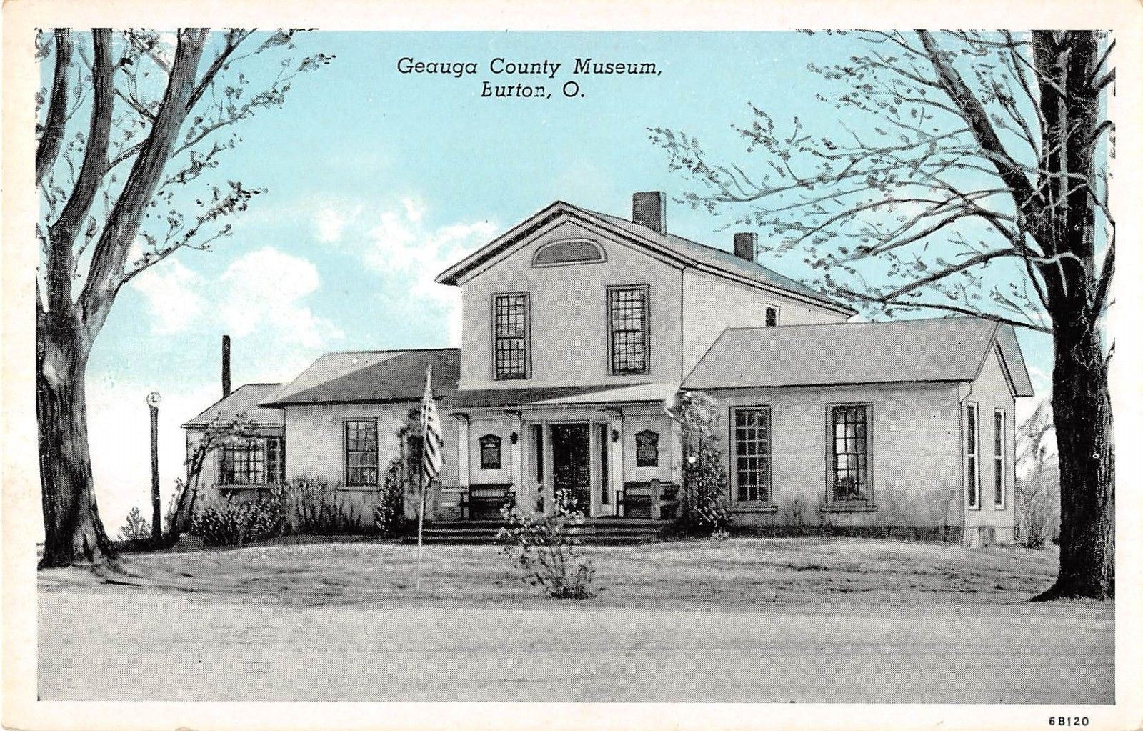 Burton Ohio Geauga County Museum General View Antique Postcard