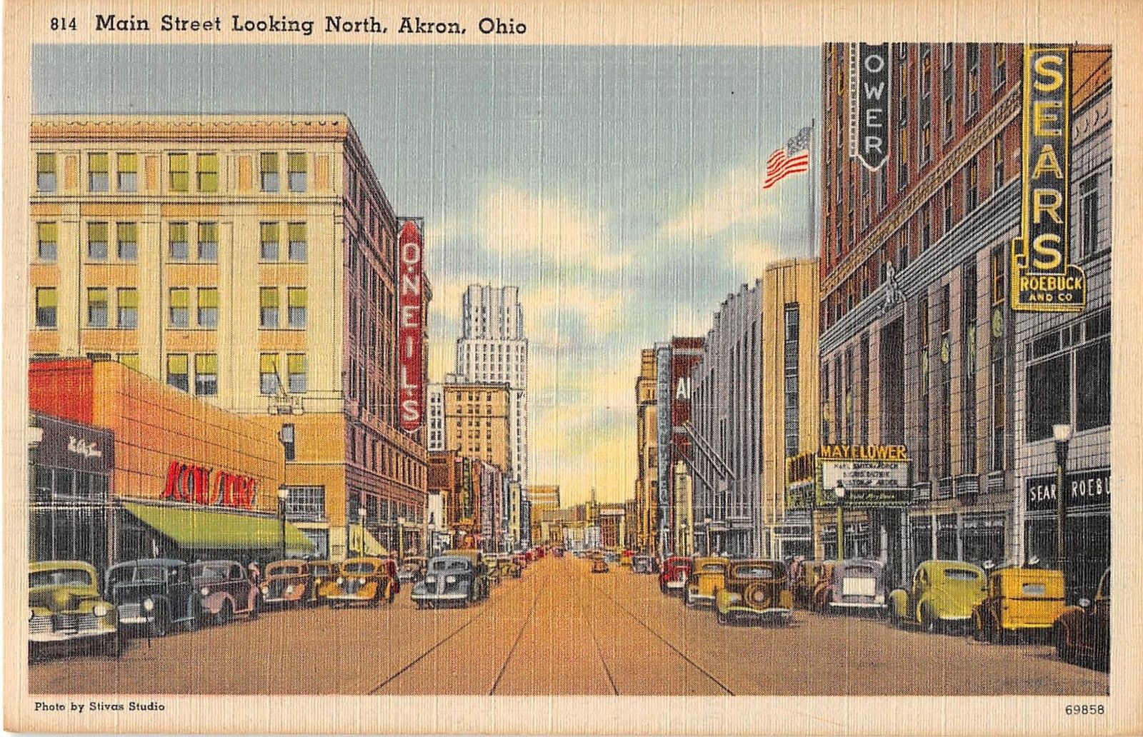 Mansfield, Ohio, Main Street looking south night | Vintage & Antique  Postcards 🗺 📷 🎠 | Send real postcards online
