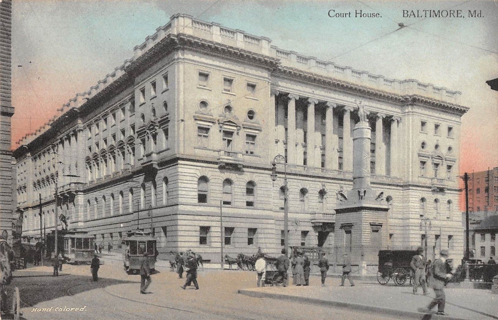 Baltimore Maryland Court House General Exterior View Antique Postcard