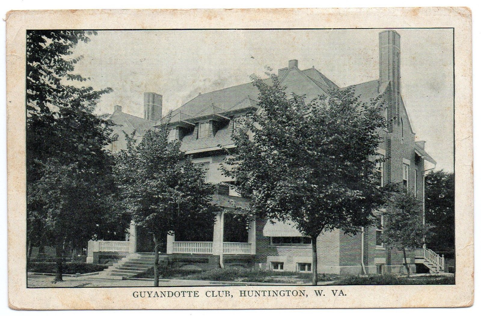 Huntington West Virginia Guyandotte Club Antique Postcard (J5039) - Mary L.  Martin Ltd. Postcards