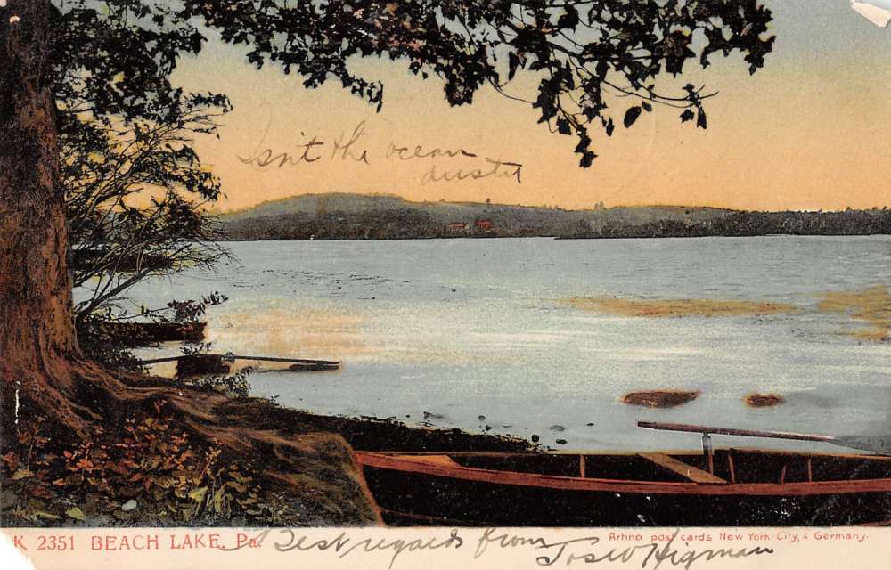 Beach Lake Pennsylvania Scenic View Antique Postcard J39455 - Mary L ...