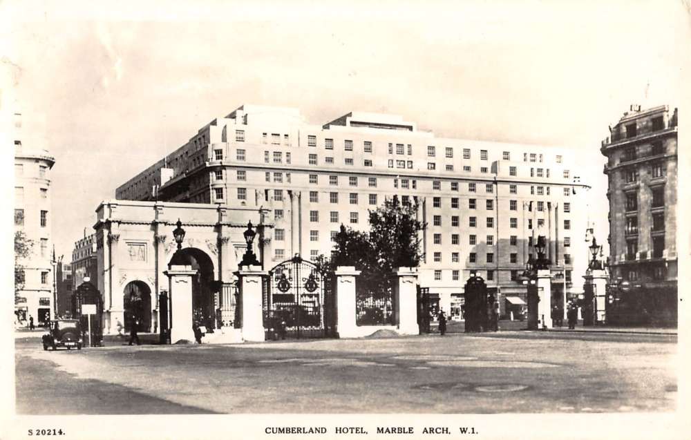 Marble Arch London Cumberland Hotel Real Photo Antique Postcard K16757