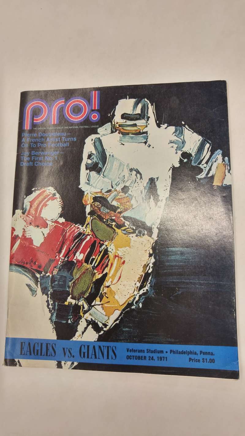 VINTAGE 1971 PHILADELPHIA EAGLES NEW YORK GIANTS PRO MAGAZINE NFL  ADVERTISEMENT