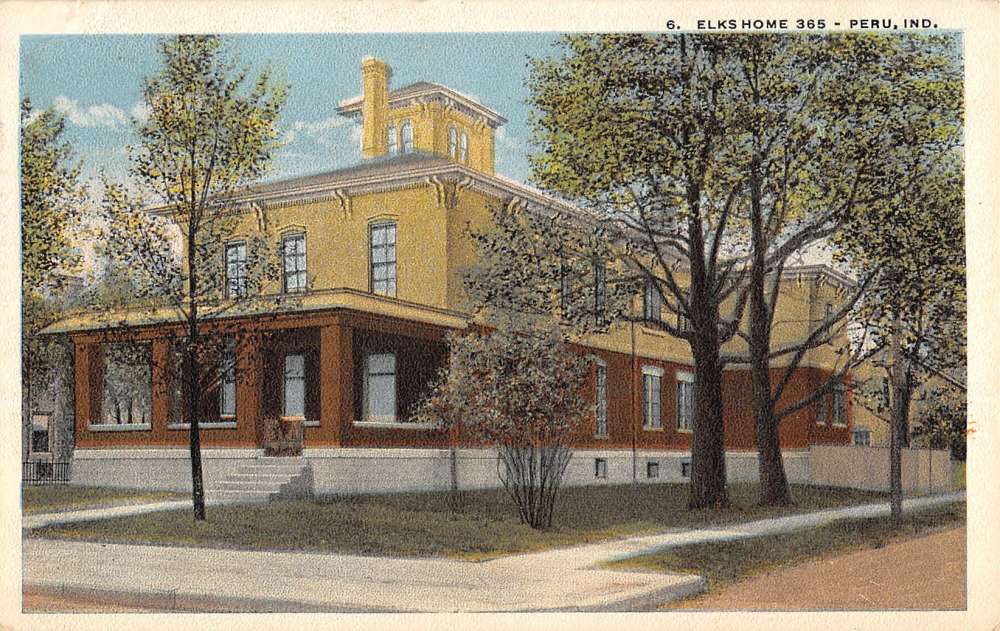 Peru Indiana Elks Home Street View Antique Postcard K35874 Mary L   0000488452 