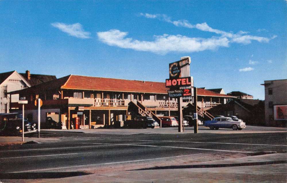 Eureka California City Center Motel Street View Vintage Postcard K37308 ...