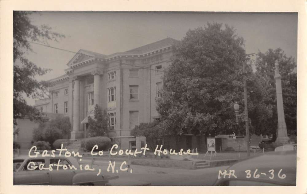 Gastonia North Carolina Gaston Court House Real Photo Antique Postcard
