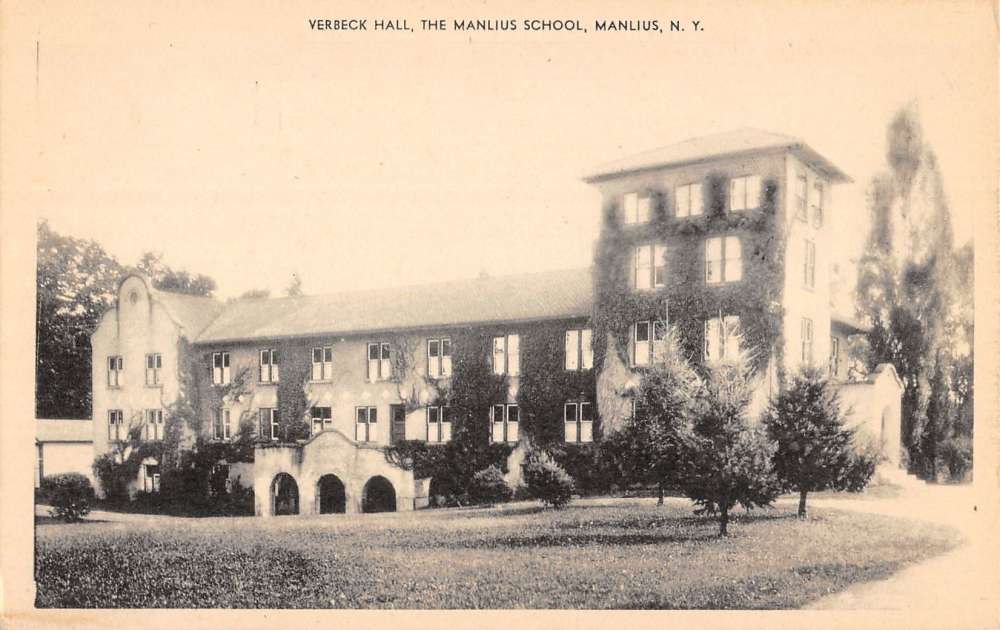 Manlius New York School Verbeck Hall Street View Antique Postcard ...