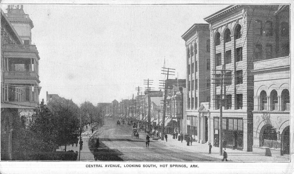 Hot Springs Arkansas Central Ave Street Scene Antique Postcard K46502 ...