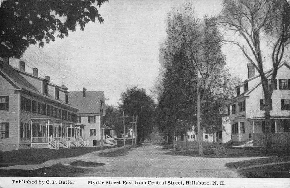 Hillsboro New Hampshire Myrtle Street Scene Antique Postcard K49019 ...