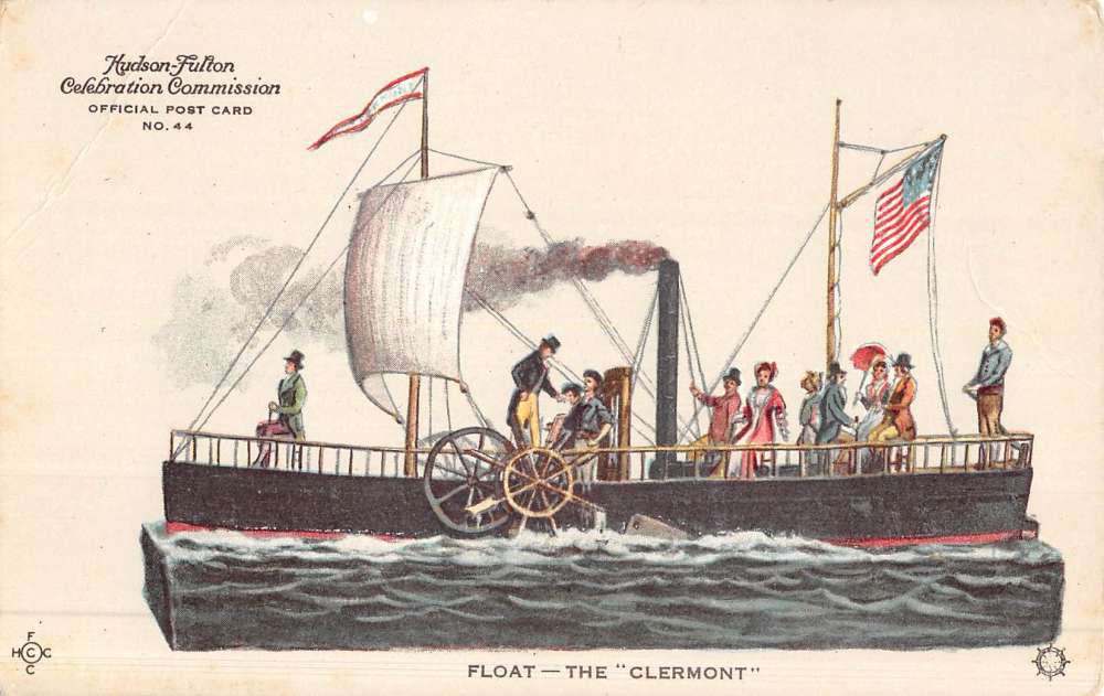 Hudson Fulton Celebration Clermont Boat Float Parade Antique Postcard
