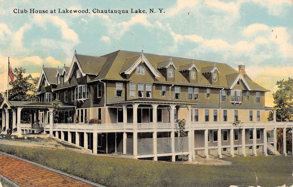 Chautauqua Lake New York Lakewood Club House Antique Postcard K52130