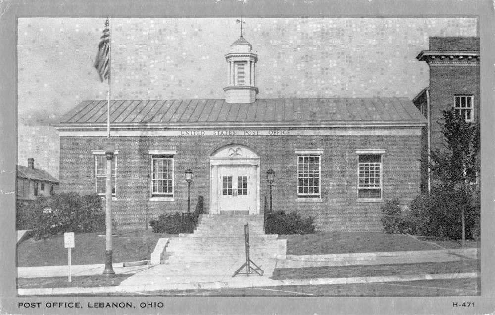 Lebanon Ohio Post Office Street View Antique Postcard K52160 Mary L