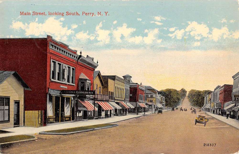 Perry New York Main Street Scene Historic Bldgs Antique Postcard K62035 ...