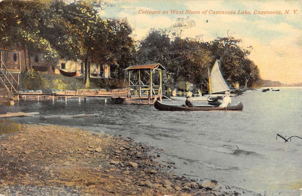 Cazenovia New York Lake Cottages Waterfront Antique Postcard K63716 ...