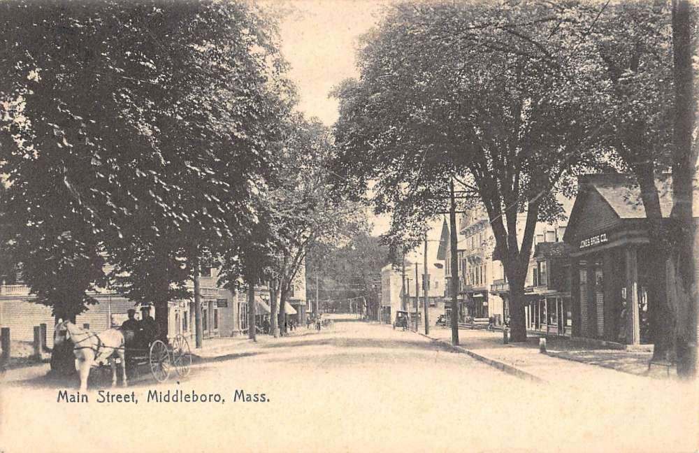 Middleboro Massachusetts Main Street Scene Antique Postcard K65020 Mary L Martin Ltd Postcards 8577