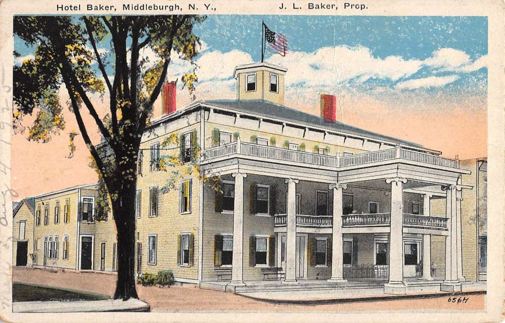 Middleburgh New York Hotel Baker Street View Antique Postcard K65036 