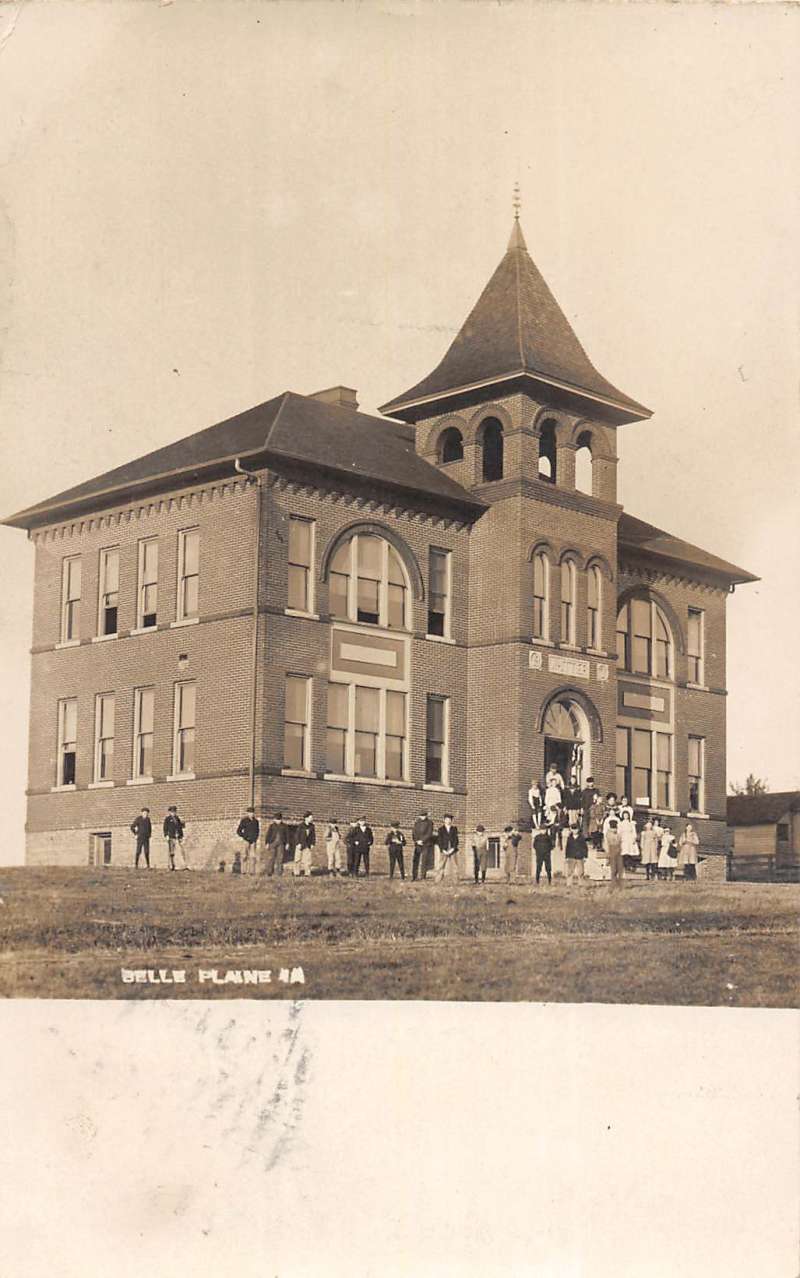 Belle Plaine Iowa Historic Bldg Real Photo Antique Postcard K67303