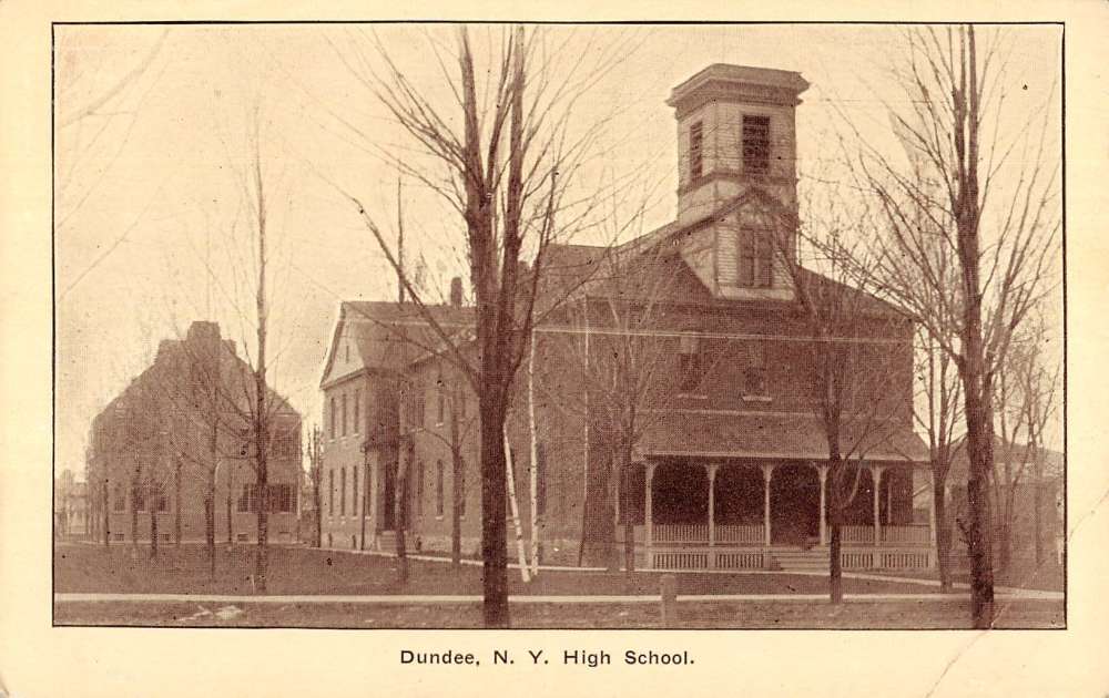 Dundee New York High School Street View Antique Postcard K69447 Mary