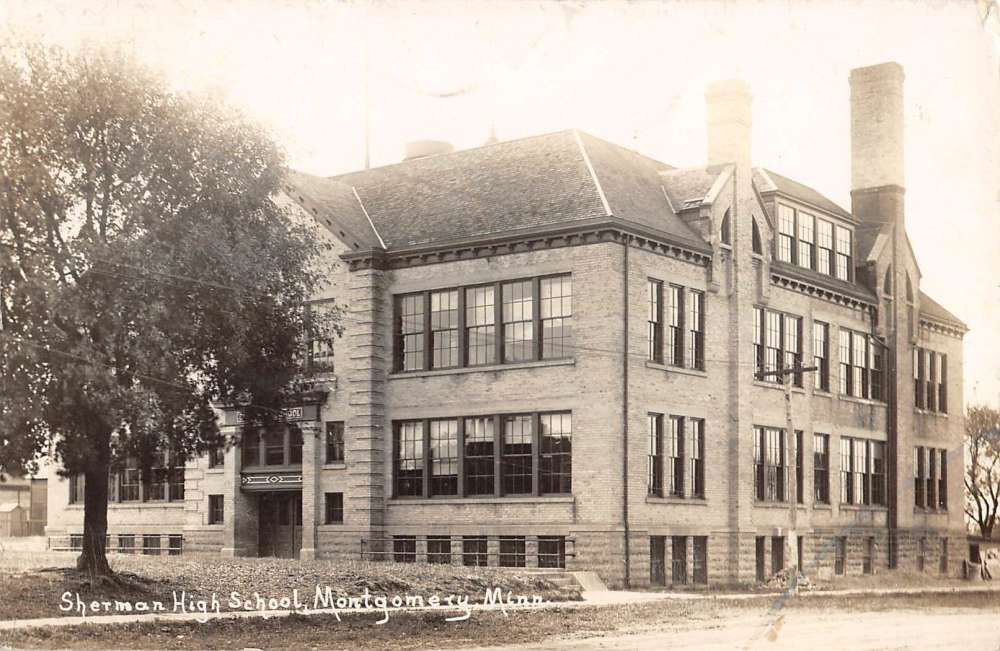 Montgomery Minnesota Sherman High School Real Photo Antique Postcard ...