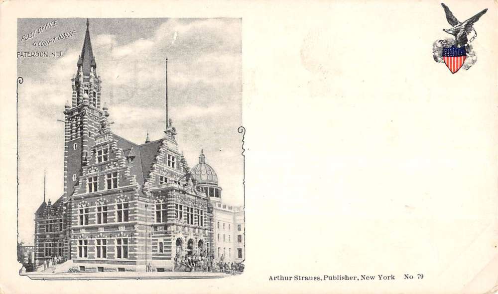 Paterson New Jersey Post Office Court House Private Mail Antique ...