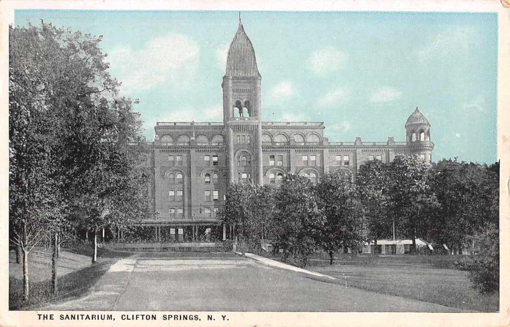 Clifton Springs New York Sanitarium Street View Antique Postcard K72628 Mary L Martin Ltd