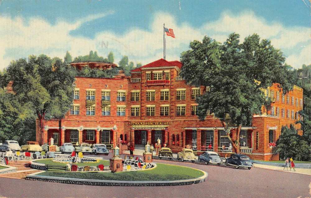 Richardson Springs California Hotel Street View Antique Postcard K72819