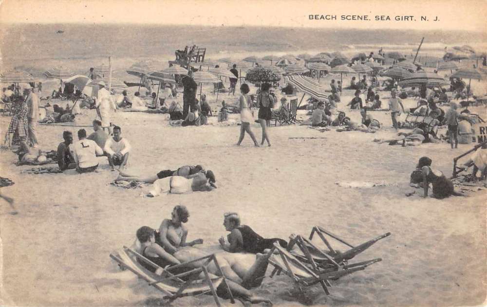 Sea Girt New Jersey Beach Scene Bathers Antique Postcard K73085 Mary L Martin Ltd Postcards 4716