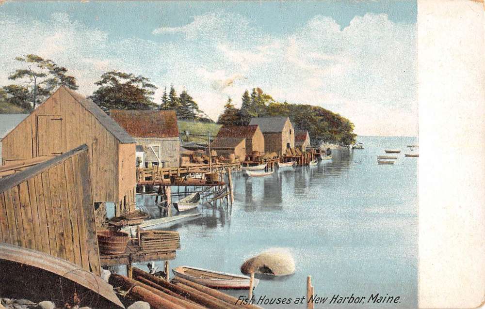 Vintage Postcard Fishing Boats & Fish House Cape Cod Massachusetts MA R271