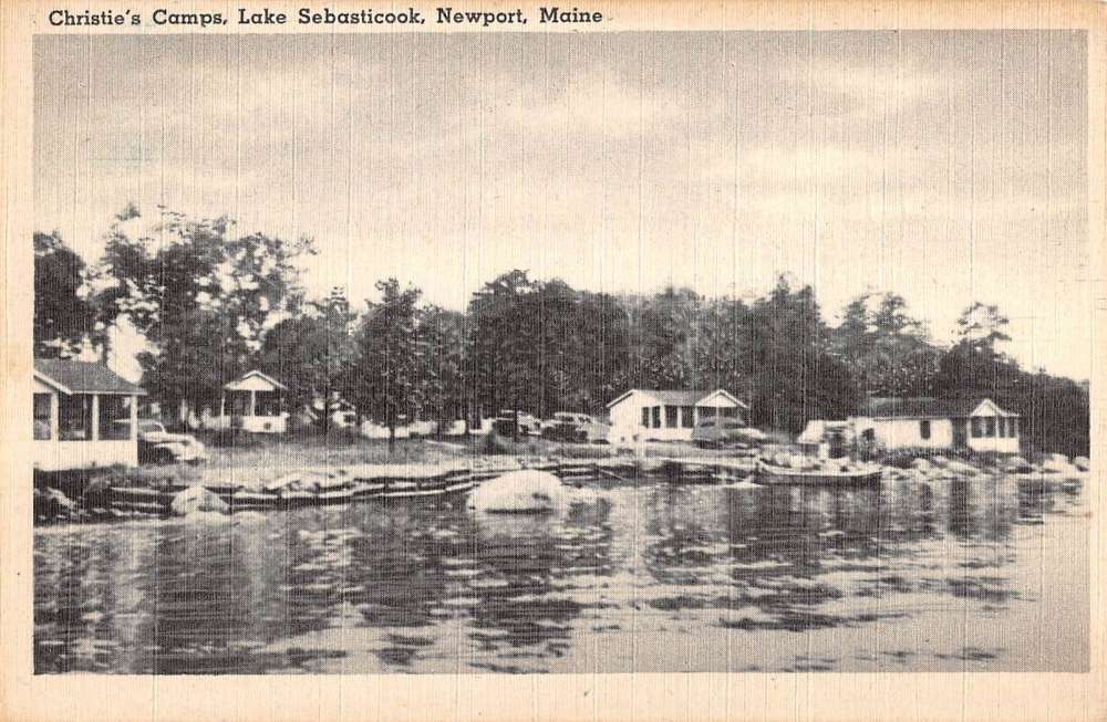 Newport Maine Lake Sebasticook Christies Camp Antique Postcard K76610 ...