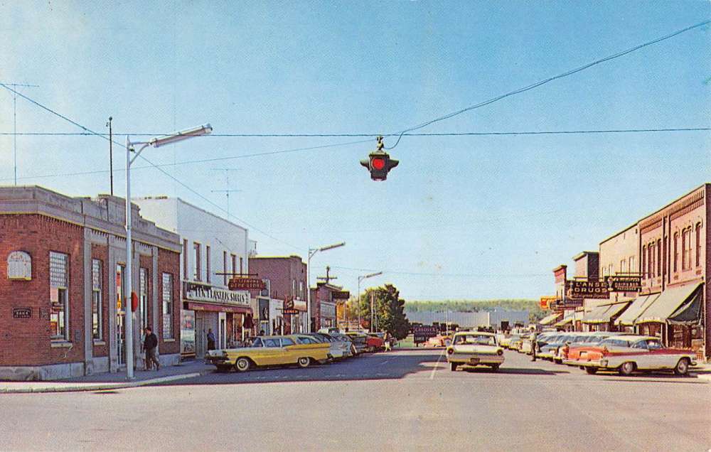 L Anse Michigan Main Street Scene Historic Bldgs Vintage Postcard