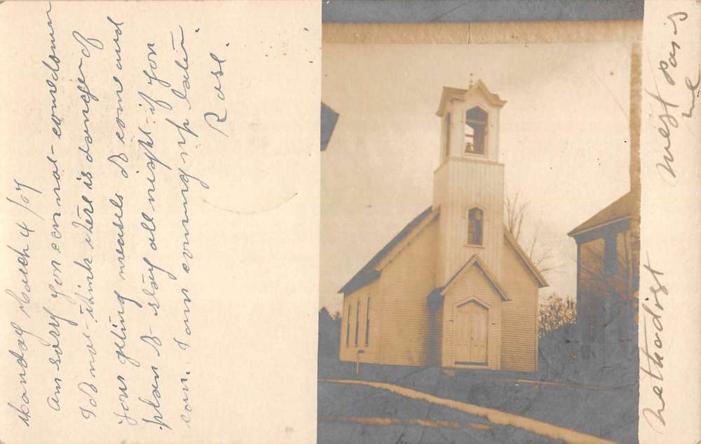 West Paris Maine Methodist Church Real Photo Antique Postcard K78823 ...