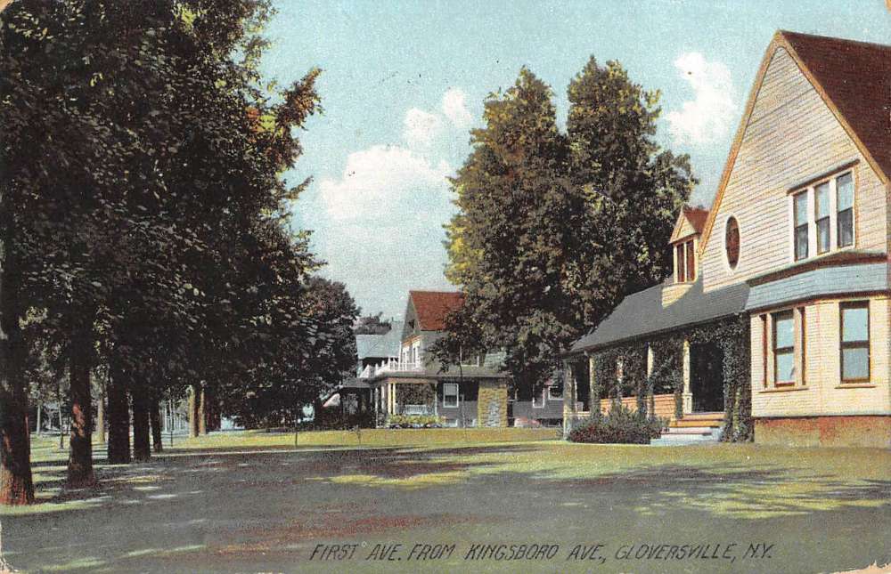 Gloversville New York First Ave Street Scene Antique Postcard K80715 ...