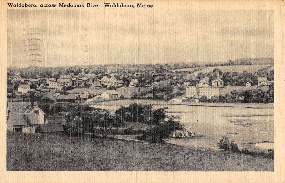 Waldoboro Maine Medomak River Birdseye View Antique Postcard K80742 ...