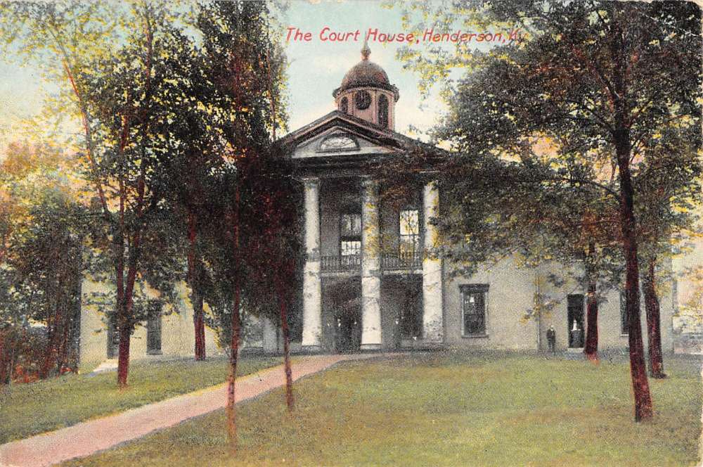 Henderson Kentucky Court House Street View Antique Postcard K80915
