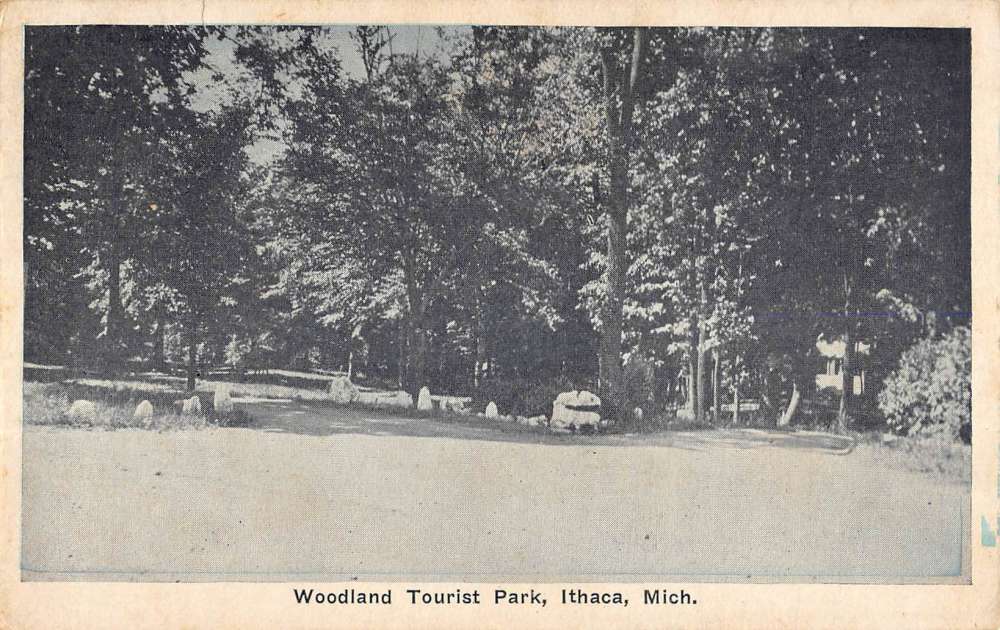 Ithaca Michigan Woodland Tourist Park Scenic View Antique Postcard