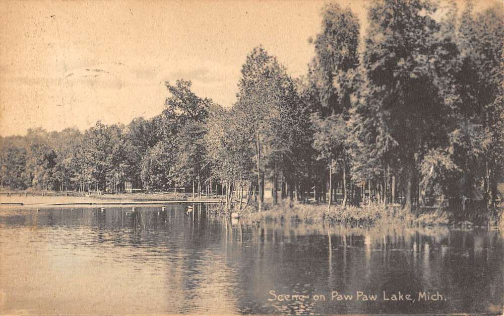 Paw Paw Lake Michigan Scenic Waterfront Antique Postcard K81796 - Mary ...