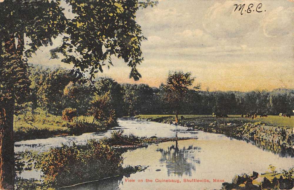 Shuttleville Massachusetts Quinebaug River Waterfront Antique Postcard ...