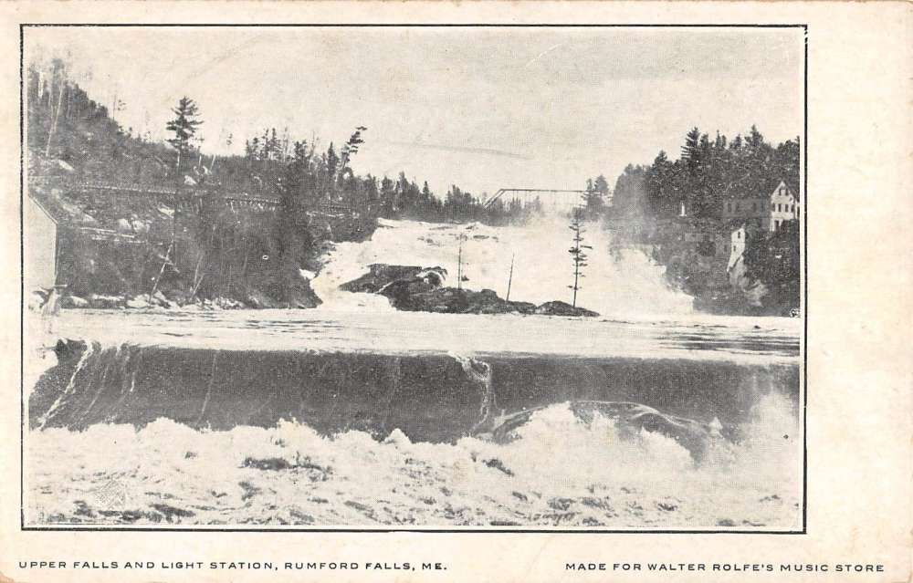 Rumford Falls Maine Upper Falls Light Station Antique Postcard K83055 ...