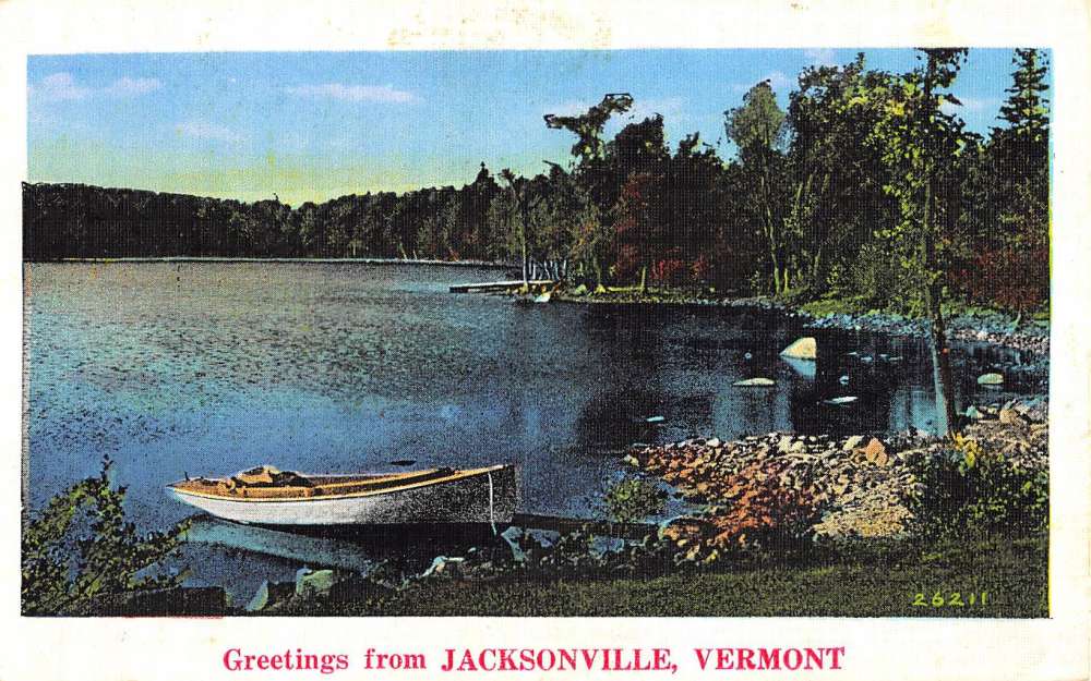 Jacksonville Vermont Rowboat Waterfront Greeting Antique Postcard ...