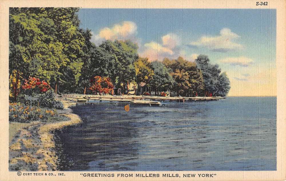 Millers Mills New York Scenic Waterfront Greeting Antique Postcard ...